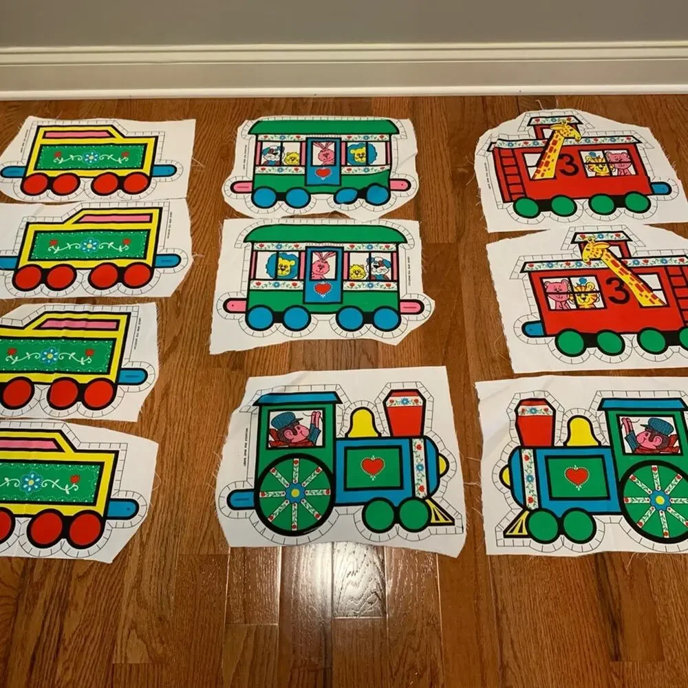 Adorable Vintage Train sewing project wall hanging